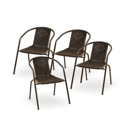 Krzesła ogrodowe stalowe Tadar brązowe 4 sztuki