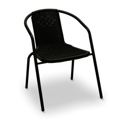 Krzesła ogrodowe stalowe Tadar czarne 4 sztuki