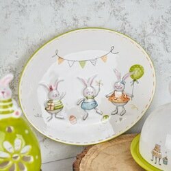 Talerz ceramiczny Tadar Wielkanoc Bunny owalny 30,2 x 24,9 x 2,8 cm