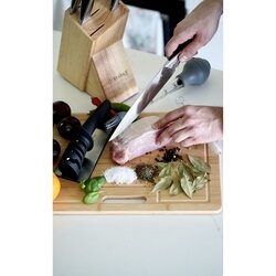 Komplet noży Starke Pro Haruna 6 elementów w stojaku z drewna kauczukowego