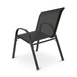 Krzesła ogrodowe stalowe Tadar szare 4 sztuki