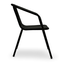 Krzesła ogrodowe stalowe Tadar czarne 4 sztuki