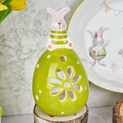 Świecznik ceramiczny Tadar Wielkanoc Bunny 9,9 x 9,9 x 19 cm