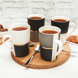 Kubek porcelanowy do kawy i herbaty Tadar Onyx 460 ml czarno-szary