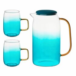 Dzbanek szklany Starke Pro Arube 1,5 l i 2 szklanki 300 ml zielone