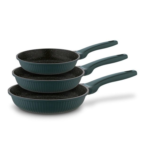 Komplet 3 patelni na indukcję marmurowych Starke Pro Eridan 20 cm 24 cm 28 cm