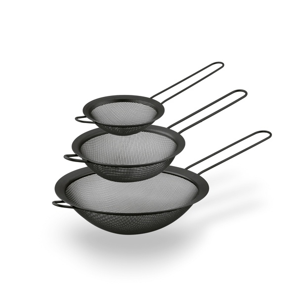 Sitka kuchenne metalowe z rączką Konighoffer Dark 10 cm 13 cm 18 cm czarne