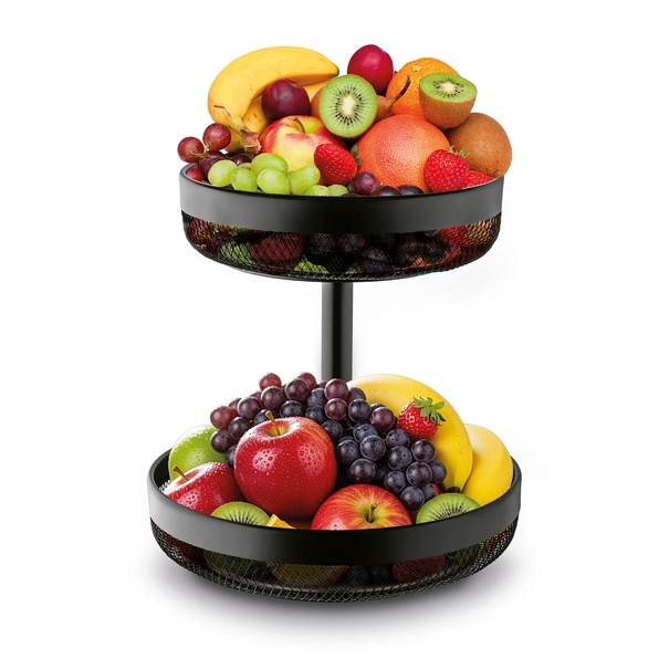 Koszyk na owoce dwupoziomowy Konighoffer Harmony 31 x 30 cm czarny
