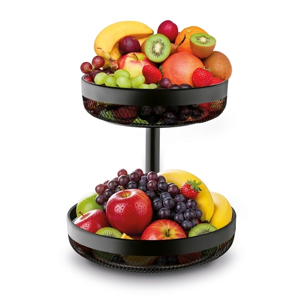 Koszyk na owoce dwupoziomowy Konighoffer Harmony 31 x 30 cm czarny