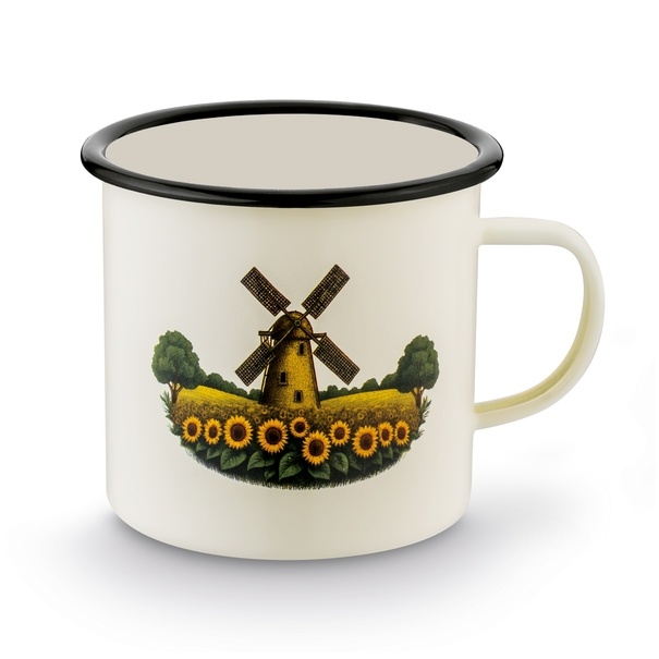Kubek emaliowany retro Tadar Młyn 500 ml