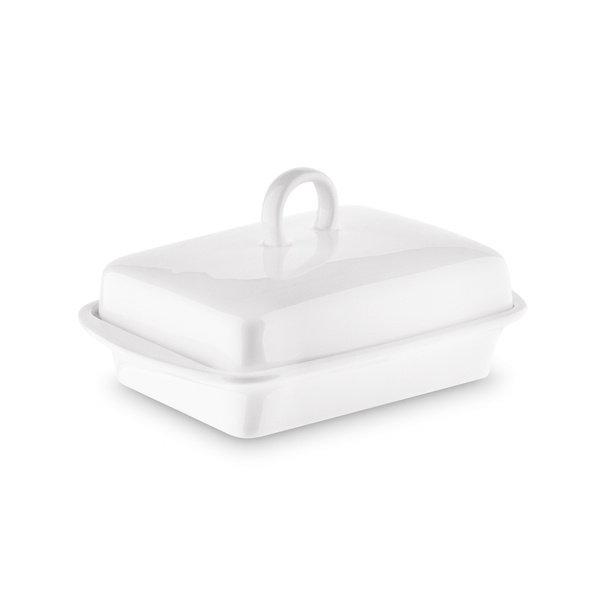 Maselniczka porcelanowa z pokrywką Tadar Ceramic 16,5 x 12 cm biała