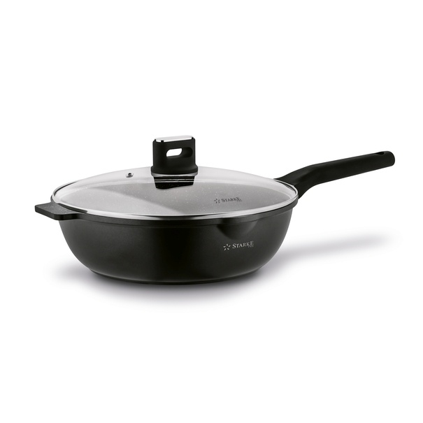 Patelnia WOK na indukcję z pokrywką Starke Pro Yasai 32 cm
