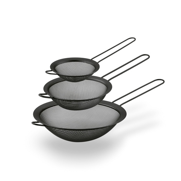 Sitka kuchenne metalowe z rączką Konighoffer Dark 10 cm 13 cm 18 cm czarne