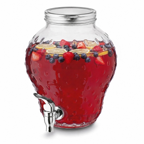 Słoik z kranikiem Tadar Truskawka 3,8 l