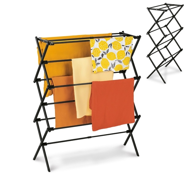 Suszarka na pranie pionowa teleskopowa Konighoffer Cortina 77.5 x 28 x 95 cm czarna