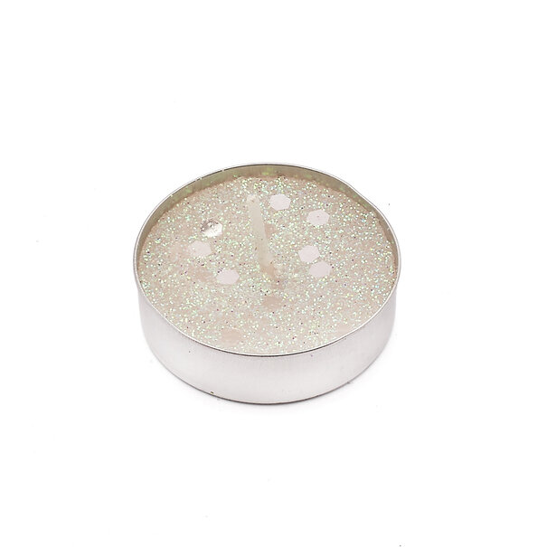 Świeczki tealight z brokatem bożonarodzeniowe Tadar 9 szt. białe