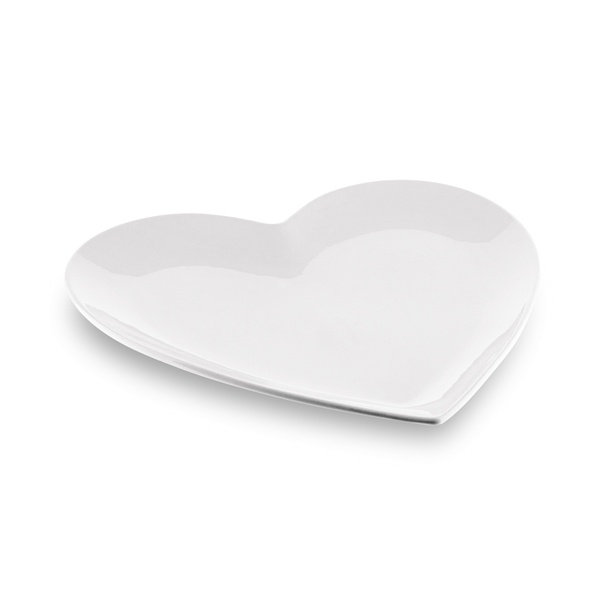 Talerz porcelanowy Tadar Serce 25 x 26 x 2 cm biały