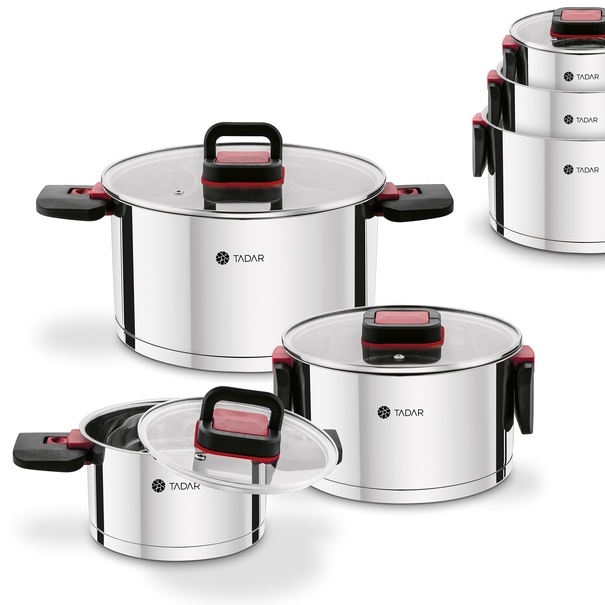Zestaw garnków ze składanymi uchwytami Tadar Evocook 6 elementów