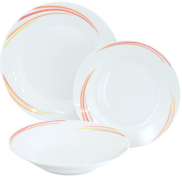 Zestaw okrągłych talerzy porcelanowych Tadar Sunny 18 elementów