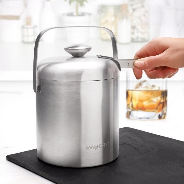 Wiaderko do lodu ze szczypcami KonigHOFFER Lugo II 1,3 l satyna