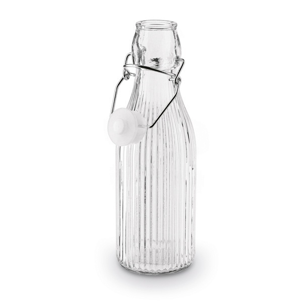 Butelka szklana z klipsem Tadar Paski 250 ml