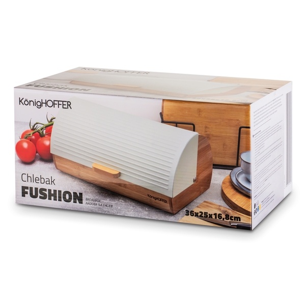 Chlebak bambusowy Konighoffer Fushion Jade 36 x 22 x 17 cm zielony pastelowy