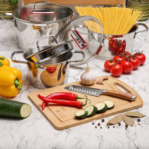 Deska bambusowa do krojenia z uchwytem Tadar 33 x 23 x 1 cm prostokątna