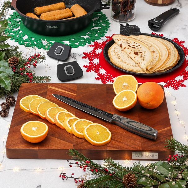 Deska do krojenia i serwowania akacjowa z n&oacute;żkami Starke Pro 39,5 x 28 x 3 cm