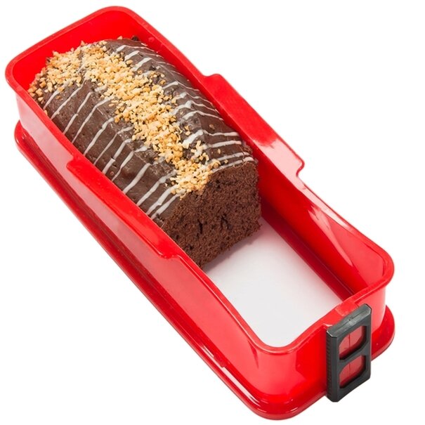 Forma do pieczenia ze szklanym dnem Tadar Silico 30 x 11 cm prostokątna czerwona