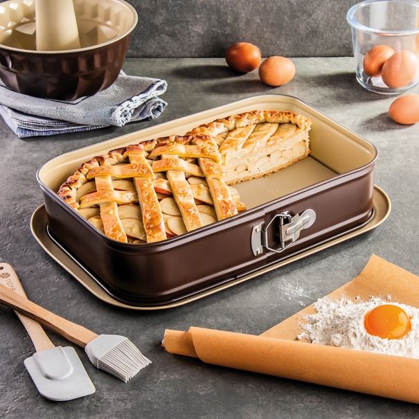 Forma prostokątna z podstawą i powłoką ceramiczną Tadar 35,5 x 24,5 x 8 cm