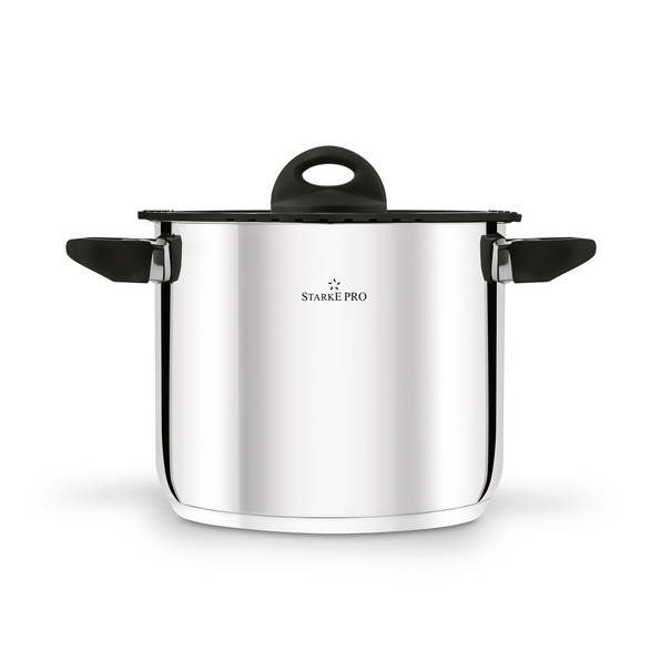 Garnek wysoki nierdzewny z pokrywką Starke Pro Sante 6,5 l indukcja