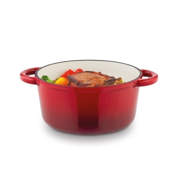 Gęsiarka żeliwna brytfanna emaliowana Konighoffer 2,8 l 21 x 10,5 cm okrągła czerwona