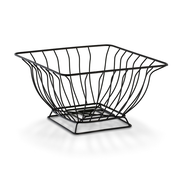 Koszyk na owoce kwadratowy Tadar czarny 24 x 24 x 12 cm