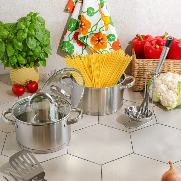 Zestaw nierdzewnych garnk&oacute;w na indukcję Konighoffer Petra 8 element&oacute;w