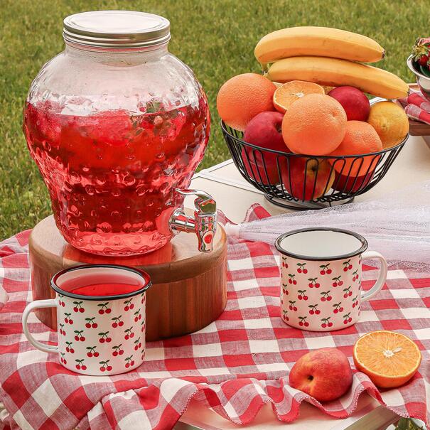 Kubek emaliowany retro Tadar Wiśnie 500 ml