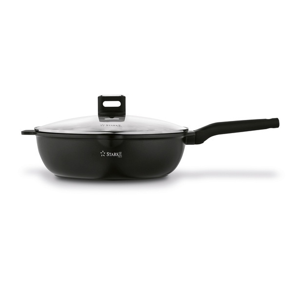 Patelnia WOK na indukcję z pokrywką Starke Pro Yasai 32 cm
