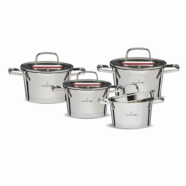 Zestaw garnków nierdzewnych z pokrywkami Starke Pro Speziale 8 elementów