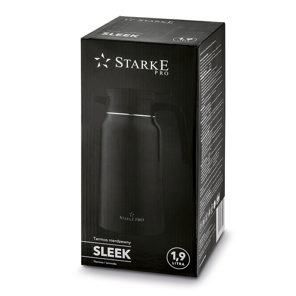 Termos dzbanek nierdzewny Starke Pro Sleek czarny połysk 1,9 l