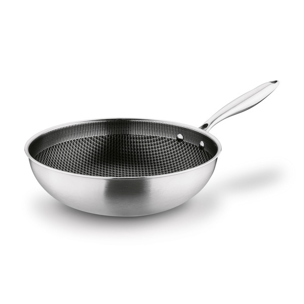 Wok nierdzewny Starke Pro Linesta Steel 30 x 9 cm z pokrywką