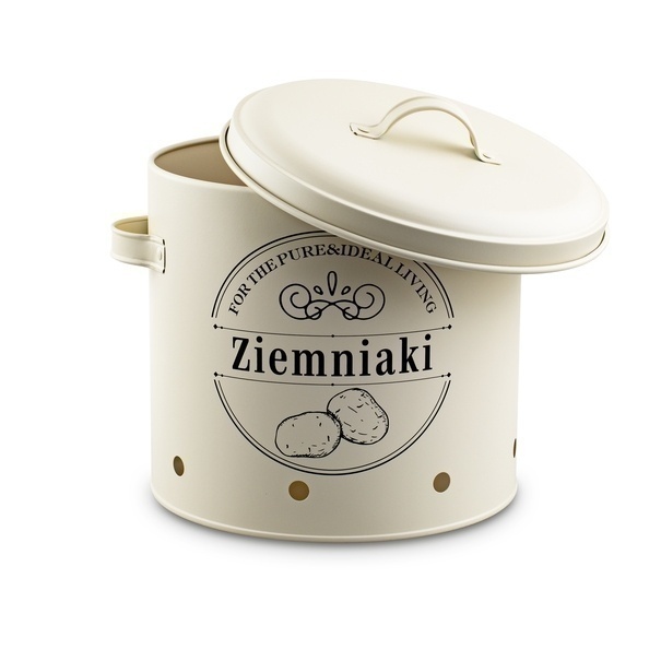 Zestaw 3 metalowych pojemników kuchennych Tadar Ziemniaki Cebula Czosnek kremowy