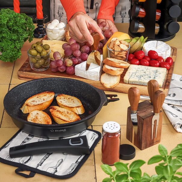 Zestaw 3 patelni marmurowych na indukcję Starke Pro Svart Marble 20 cm 24 cm 28 cm