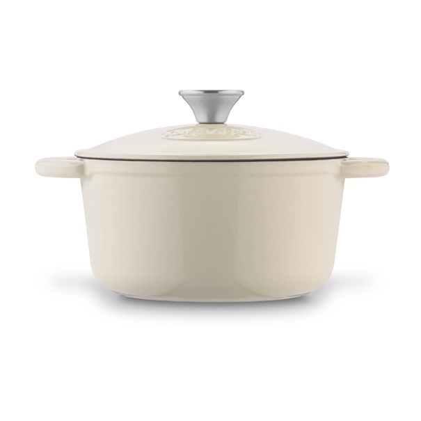 Gęsiarka żeliwna brytfanna emaliowana Konighoffer 2,8 l 21 x 10,5 cm okrągła kremowa