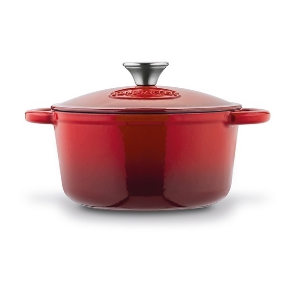 Gęsiarka żeliwna brytfanna emaliowana Konighoffer 2,8 l 21 x 10,5 cm okrągła czerwona