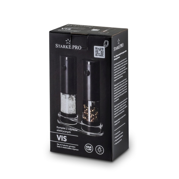Młynki elektryczne do soli i pieprzu Starke Pro Vis 2 sztuki