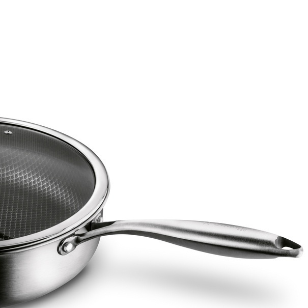 Patelnia głęboka nierdzewna Starke Pro Linesta Steel 28 x 8 cm z pokrywką