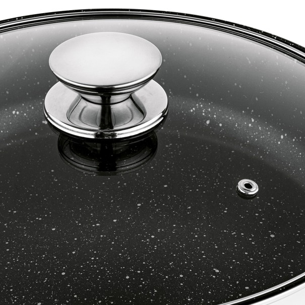 Patelnia na indukcję non-stick ze stali nierdzewnej krótkie uchwyty Konighoffer Bari Silver 28 cm