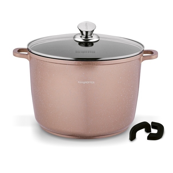 Zestaw 2 garnków na indukcję wysokich Konighoffer Pollo Rose Gold 6,8 l 10 l i 4 nakładki