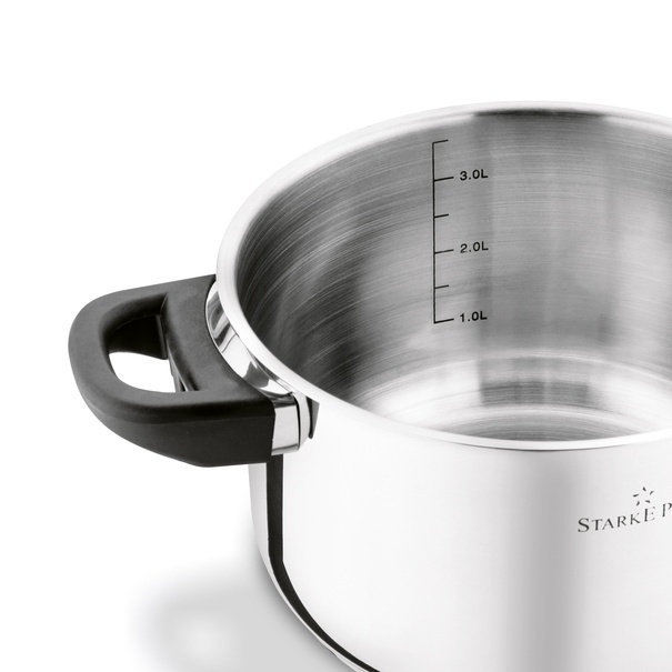 Zestaw garnk&oacute;w nierdzewnych z pokrywkami Starke Pro Sante 8 element&oacute;w i komplet 6 szklanek Sue 400 ml z podkładkami