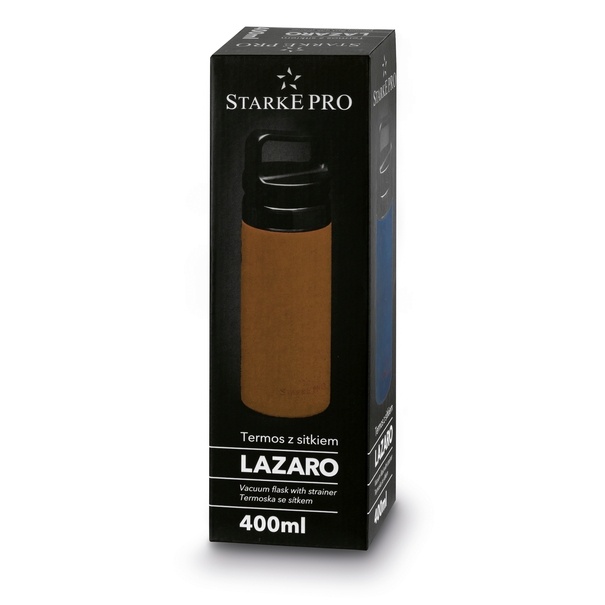Butelka termiczna z sitkiem Starke Pro Lazaro 400 ml pomarańczowa