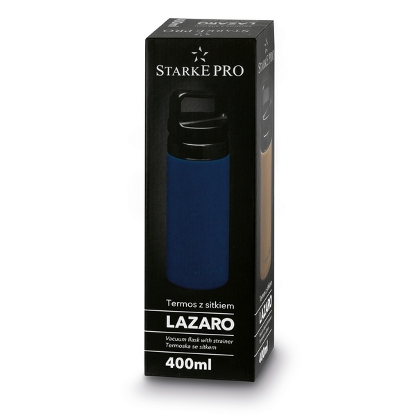 Butelka termiczna z sitkiem Starke Pro Lazaro 400 ml granatowa
